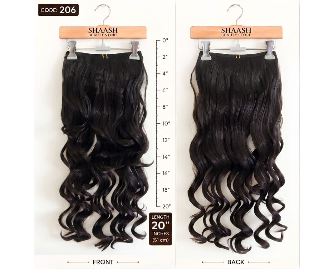 Natural Curly Black Hair Extension, Layered — main view
